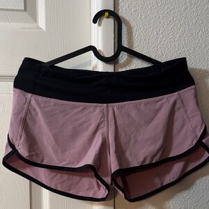 Lululemon Athletica Mauve and Black Workout Shorts